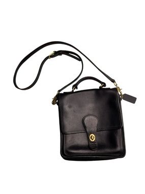 Vintage Coach Willis Bag Black Leather Crossbody Satchel Purse USA Made 5130